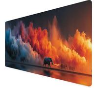 Gaming Mouse Pad Orange Color Desk Mat Large 1000 X 500 X 3 mm Elephant Mouse Mat,Extended Waterproof Mousepad,With Anti-Slip Rubber Base Stitched Edges Mousemat for Office Desk Decor,Gifts Men Z1-5