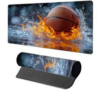 Gaming Mouse Pad Orange Color Mouse Mat 1000x500x3mm, Basketball Mousemat with Stitched Edge Design, Waterproof Surface XXL Extended Desk Pad Large for Office and Home PC Gaming Desk Accessories 8-439