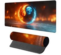 Gaming Mouse Pad Orange Mouse Mat 1000x500x3mm, Tai Chi Mousemat with Stitched Edge Design, Waterproof Surface XXL Extended Desk Pad Large for Office and Home PC Gaming Desk Accessories, Gifts X-6873