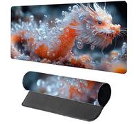 Gaming Mouse Pad Orange Mouse Mat 1200x600x3mm, Dragon Mousemat with Stitched Edge Design, Waterproof Surface XXL Extended Desk Pad Large for Office and Home PC Gaming Desk Accessories, Gifts 4-1818