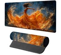 Gaming Mouse Pad Orange Mouse Mat 900x400x3mm, Woman Mousemat with Stitched Edge Design, Waterproof Surface XXL Extended Desk Pad Large for Office and Home PC Gaming Desk Accessories, Gifts 2-7869