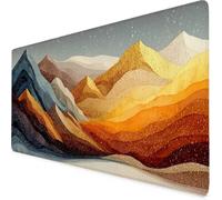 Gaming Mouse Pad Orange Mouse Mat Large XXL 90 x 40cm Mountain Desk Mat Large, Waterproof, Non-Slip, Improved Precision and Speed, PC, Computer, Home Office Gaming Desk Accessories for Men bd1-393