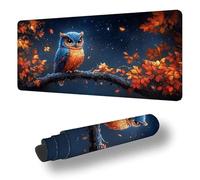 Gaming Mouse Pad Owl Desk Mat Large 23.6x11.8inch Tree Mouse Mat, Extended Waterproof Mousepad with Anti-Slip Rubber Base Stitched Edges Keyboard Desk Pad for Home Office Decor, Gifts for Women S-1914