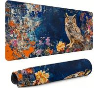 Gaming Mouse Pad Owl Extended Mouse Mat 700x400x3mm Non-Slip Desk Mat Large, Soft Smooth Surface, Comfortable Keyboard Pad Flower Improved Precision and Speed for Office Gifts for PC Gamers xg-691