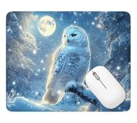 Gaming Mouse Pad Owl, Mouse Mat 29 x 24 cm with Stitched Edges, Q-2040