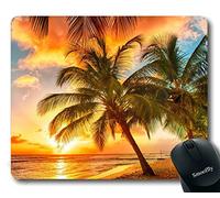 Gaming Mouse Pad,Paradise Beach with Palm Trees Mouse pad 11.8" x 9.8"