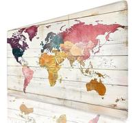 Gaming Mouse Pad Pink Desk Mat Large 47.24x23.62x0.16inches XXL Mousepad World Map Full Desk Cover Protector, Waterproof Long Keyboard Mat, Non-Slip Backing, Soft Smooth Surface for Office W6-291