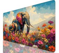 Gaming Mouse Pad Pink Desk Mat Large 520x250x3mm XXL Mouse Mat Elephant Long Computer Keyboard Mousepad with Slip Base, Improved Precision Speed,Waterproof Gaming Mousemat for Office Home Gamer Y8-468