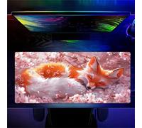 Gaming Mouse Pad Pink Flower Animals 600x300x3mm XXL Large Mouse Mat with Stitched Edges,Big Desk Pad with Non-Slip Base Keyboard Mousepad for Office & Home Computers, Laptop