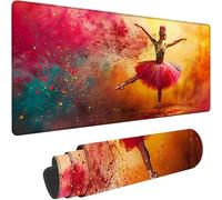 Gaming Mouse Pad Pink Large Mouse Mat 700x300x3 mm Ballet with Stitched Edges, Large Extended XXL Mousepad Non-Slip Rubber Base, Desk Mat Gaming Mousepad for Desk Accessories, Office Decor Gifts w-255