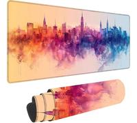 Gaming Mouse Pad Pink, Large Mouse Mat 800 x 400 x 3 mm with Stitched Edges Desk Mat Architecture, Extended XXL Mousepad with Non Slip Rubber Base Desk Pad for Home Office Decor, Gifts for Men G-4