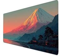 Gaming Mouse Pad Pink Mouse Mat Large XXL 60 x 30cm Mount Fuji Desk Mat Large, Waterproof, Non-Slip, Improved Precision and Speed, PC, Computer, Home Office Gaming Desk Accessories for Men tb1-7813
