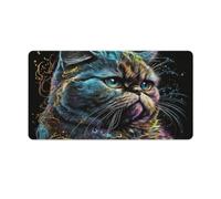 Gaming Mouse Pad Portrait of Beautiful Cat Computer Keyboard Mouse Mat 40x75cm Large Desk Pad for Laptop PC Cute Office Supplies Desk Decro Accessories