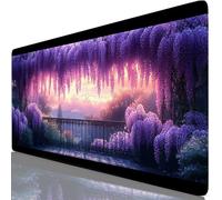 Gaming Mouse Pad Purple Desk Mat Large 1000x500x3mm XXL Mouse Mat Lavender Long Computer Keyboard Mousepad with Slip Base, Improved Precision and Speed,Waterproof Mousemat for Office Home Gamer Y8-960