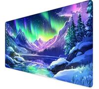 Gaming Mouse Pad Purple Desk Mat Large 39.3x19.6in Aurora Mouse Mat,Extended Waterproof Mousepad,With Anti-Slip Rubber Base Stitched Edges Mousemat for Gaming Office Desk Decor,Gifts for Women F1-407