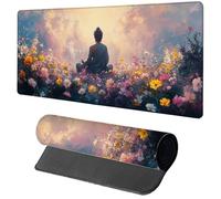Gaming Mouse Pad Purple Mouse Mat 800x300x3mm, Flower Mousemat with Stitched Edge Design, Waterproof Surface XXL Extended Desk Pad Large for Office and Home PC Gaming Desk Accessories, Gifts T-5912