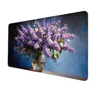Gaming Mouse Pad Purple Mouse Mat Lavender Desk Mat Large 600x300x3 mm, Waterproof Mousepad with Stitched Edge, Anti-Slip Rubber Base Desk Pad Computer Accessories for PC, Office/Gaming -hjw2506BP