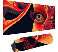 Gaming Mouse Pad Red Large Mouse Mat 1000x500x3 mm Abstract with Stitched Edges, Extended XXL Mousepad Non-Slip Rubber Base, Desk Mat Gaming Mousepad for Desk Accessories, Office Decor Gifts w-3957