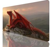 Gaming Mouse Pad Red, Large Mouse Mat 1000x500x3 mm with Stitched Edges Desk Mat Dragon, Extended XXL Mousepad with Non Slip Rubber Base, Office Accessories for Desk Oiffice Decor Gifts for Men l-2901