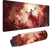 Gaming Mouse Pad Red, Large Mouse Mat 1000x500x3 mm with Stitched Edges Desk Mat Flower, Extended XXL Mousepad with Non Slip Rubber Base Desk Pad for Home Office Accessories, Gifts for Men Kids C-I