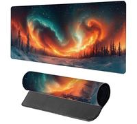 Gaming Mouse Pad Red Mouse Mat 700x300x3mm, Starry Sky Mousemat with Stitched Edge Design, Waterproof Surface XXL Extended Desk Pad Large for Office and Home PC Gaming Desk Accessories, Gifts 0-6783