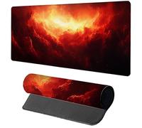 Gaming Mouse Pad Red Mouse Mat 800x300x3mm, Art Mousemat with Stitched Edge Design, Waterproof Surface XXL Extended Desk Pad Large for Office and Home PC Gaming Desk Accessories, Gifts for Men 6-8311