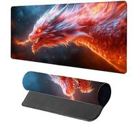 Gaming Mouse Pad Red Mouse Mat 800x300x3mm, Dragon Mousemat with Stitched Edge Design, Waterproof Surface XXL Extended Desk Pad Large for Office and Home PC Gaming Desk Accessories, Gifts 4-2680