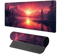 Gaming Mouse Pad Red Mouse Mat 900x400x3mm, Sunset Mousemat with Stitched Edge Design, Waterproof Surface XXL Extended Desk Pad Large for Office and Home PC Gaming Desk Accessories, Gifts G-8132