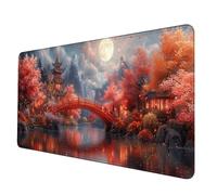 Gaming Mouse Pad Red Mouse Mat Japan Desk Mat Large 1000x500x3 mm, Waterproof Mousepad with Stitched Edge, Anti-Slip Rubber Base Desk Pad Computer Accessories for PC, Laptop Office/Gaming -hjw2506J5