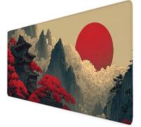 Gaming Mouse Pad Red Mouse Mat Large XXL 90 x 40cm Landscape Desk Mat Large, Waterproof, Non-Slip, Improved Precision and Speed, PC, Computer, Home Office Gaming Desk Accessories for Men bd1-1113