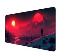 Gaming Mouse Pad Red Mouse Mat Sunset Desk Mat Large 1000 x 500 x 3 mm, Waterproof Mousepad with Stitched Edge, Anti-Slip Rubber Base Desk Pad Computer Accessories for PC, Office/Gaming -hjw25066A