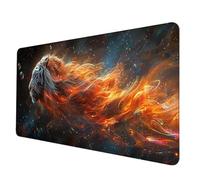 Gaming Mouse Pad Red Mouse Mat Tiger Desk Mat Large 1500 x 800 x 3 mm, Waterproof Mousepad with Stitched Edge, Anti-Slip Rubber Base Desk Pad Computer Accessories for PC, Office/Gaming -hjw2506ZL