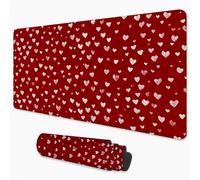 Gaming Mouse Pad Red Mouse Mat XXL 600x400 mm, Valentine's Day Mousepad with Smooth Surface to Improve Precision and Speed, Non-Slip Rubber Base Desk Mat for Home, Office, Gaming Room 24x16 in 3Y-414