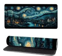 Gaming Mouse Pad River, Mouse Mat large Starry Sky 800x300x3mm Extended Desk Mat LargeKeyboard Pad and Desk Accessories, Water-Resistant Surface and Non-Slip Base Mousemat for Home Office Decor MM-730