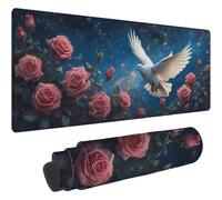Gaming Mouse Pad Rose Mousemat Large Mouse Mat 600x300mm Animal With Stitched Edges Gaming Mousepad With Anti-Slip Rubber Base Keyboard Mat Spill-Resistant Surface Improved Precision and Speed T197