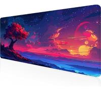 Gaming Mouse Pad Sky, Black Mouse Pad 80 x 30cm with Stitched Edges, Large Extended XXL Keyboard Mat with Anti Slip Base, Mause Mat for Desk Keyboard Decoration, Gifts for Men Adults Kids PjY1673 F-J