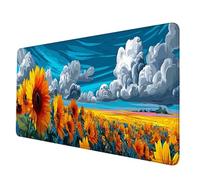 Gaming Mouse Pad Sky Mouse Mat Sunflower Desk Mat Large (40 x 20 x 0.12 inch), Waterproof Mousepad with Stitched Edge, Anti-Slip Rubber Base Desk Pad Computer Accessories for Office/Gaming -hjw2506M1