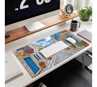 Gaming Mouse Pad Small Town Mouse Mat 600x300x3mm Non-Slip Desk Mat Large, Soft Smooth Surface, Comfortable Keyboard Pad Street Improved Precision and Speed for Office Gifts for PC Gamers xg-265