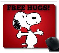 Gaming Mouse Pad, Snoopy Free Hugs Red Personalized MousePads Natural Eco Rubber Durable Design Computer Desk Stationery Accessories Gifts For Mouse Pads