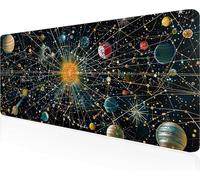 Gaming Mouse Pad Sphere, Black Mouse Pad 900x400x3 mm with Stitched Edges, Large Extended XXL Keyboard Mat with Anti Slip Base, Mause Mat for Desk Keyboard Decoration, Gifts for Men Adults PjY4065 7-4