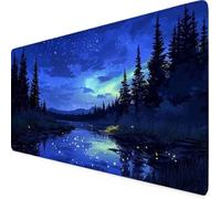 Gaming Mouse Pad Starry Sky Mouse Mat Large Desk Mat with Anti-Slip Rubber Base Waterproof Keyboard Mat for PC, Computer, Laptop Desk Protector Mat, Office Accessories for Men (Blue 90 x 40cm) s1933