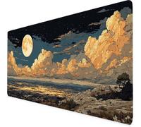 Gaming Mouse Pad Starry Sky Mouse Mat Large XXL 90 x 40cm Moon Desk Mat Large, Waterproof, Non-Slip, Improved Precision and Speed, PC, Computer, Home Office Gaming Desk Accessories for Men bd1-1857