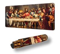 Gaming Mouse Pad The Last Supper Desk Mat Large 39.4x19.7inch Man Mouse Mat, Extended Waterproof Mousepad with Anti-Slip Rubber Base Stitched Edges Keyboard Desk Pad for Home Office Decor Gifts S-6041