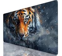 Gaming Mouse Pad Tiger Desk Mat Large 11.81x9.84x0.16inches XXL Mousepad Starry Sky Full Desk Cover Protector, Waterproof Long Keyboard Mat, Non-Slip Backing, Soft Smooth Surface for Office W6-426