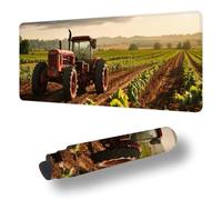 Gaming Mouse Pad Tractor Desk Mat Large 35.4x11.8 inch Farmland Mouse Mat, Extended Waterproof Mousepad with Anti-Slip Rubber Base Stitched Edges Keyboard Desk Pad for Home Office Decor Gifts S-2151