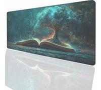 Gaming Mouse Pad Tree of life Book Mouse Mat 23.5x11.8 inch with Stitched Edges, Large Extended XXL with Anti Slip Base, Desk Pad for Desk Keyboard Water Decor, Gifts for Men Kids LMDT13535
