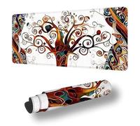 Gaming Mouse Pad Tree Of Life Desk Mat Large 55.1x23.6inch Color Mouse Mat, Extended Waterproof Mousepad with Anti-Slip Rubber Base Stitched Edges Keyboard Desk Pad for Home Office Decor Gifts S-11478
