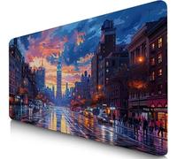 Gaming Mouse Pad U.K. Desk Mat Large 60x40cm XXL Mouse Mat City Long Computer Keyboard Mousepad with Slip Base Desk Pad Edge for Stable Grip on Smooth Surfaces for Home, Office, Gaming, Room F0-105