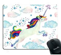 Gaming Mouse Pad - Watercolor Fairy Tale with Flying Unicorn Design