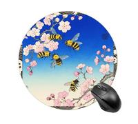 Gaming Mouse Pad Waterproof Mouse Mat Non-Slip Rubber Base Washable Personalized Bumble Bees Print Computer Mouse Pads for Laptop Computer Desk Accessories Aesthetic Office Home Travel - Round